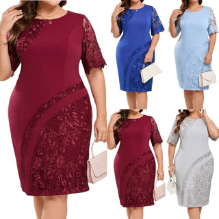 Elegant Classical Embroidered Lace Cocktail Dress - Epictzar Intl.