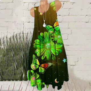 Loose Floral 3D Print Pattern Dress
