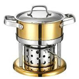 304 Stainless steel alcohol furnace Special pot for small hot pot Single One person Liquid solid pot cookware cooking pots set