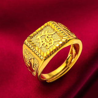 Dragon Contrast Men's Gold Ring