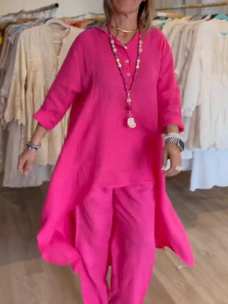Long-sleeved Women Linen Suit