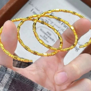 Multi-layer Disco Beads 24K Gold Bangle