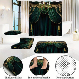 Luxury Velvet Shower Curtain Set