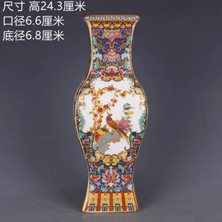 Antique Porcelain Enamel Painting Square Vases