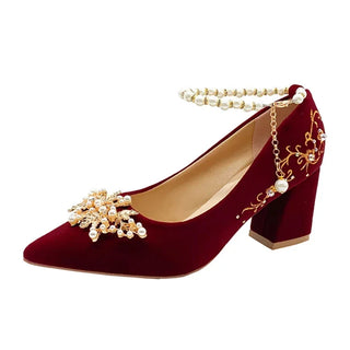 Embroidered Floral Decor Party Shoes
