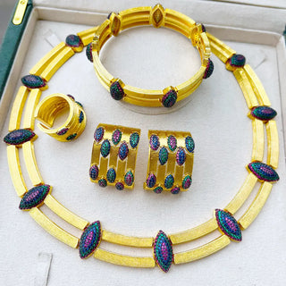 Classics 4pcs 2 Rows Jewelry Set