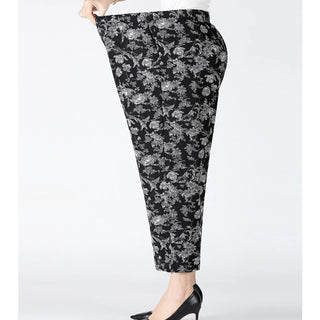 Elastic High Waist Loose Cropped Pants