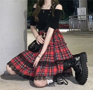 Ladies Plaid Gothic Mini Skirts