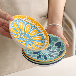 Bohemian Ceramic 4pc Appetizer Plate