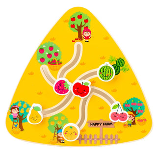 Board Game Toddlers Toy Walking Maze Wooden Chess Board Wooden Fruit Maze Board Movable Maze Board Wood Board Taste Game
