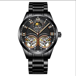 AILANG Original Design men's Double Flywheel Automatic Mechanical Watch Fashion Leisure Business Luxury Clock