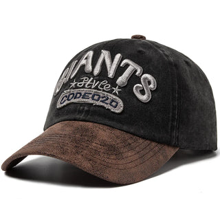 CNTANG PU Leather Washing Cotton Men Baseball Cap Letter Embroidery Women's Caps Summer Casual Unisex Sun Visor Hat Adjustable