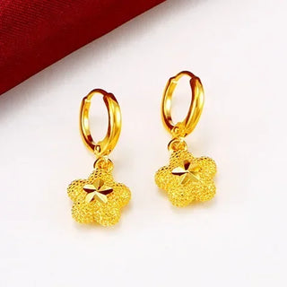 Elegant Stars Prosperous 24K Gold Earrings