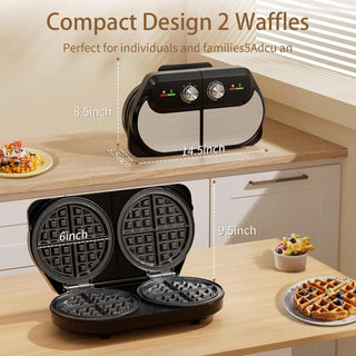Double 6 Inch Breakfast Waffle Maker