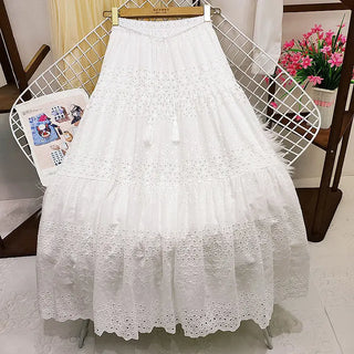 Long Loose Lace Midi Skirts