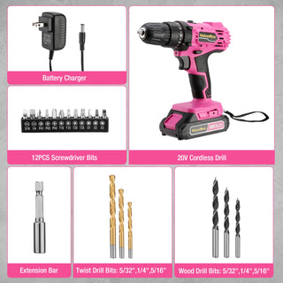Cordless Magnetic Holder Power Drill Set