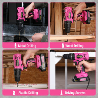 Cordless Magnetic Holder Power Drill Set