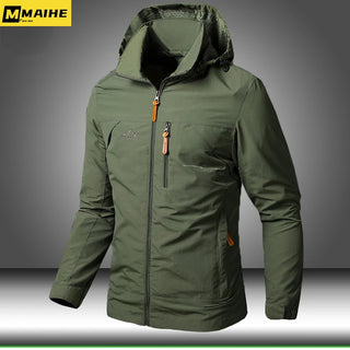 Mens Windbreaker Hooded Combat Jackets