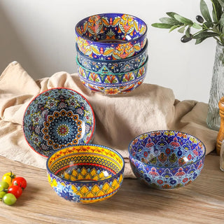 Dinnerware Sets for 6, 18 Pieces Plates and Bowls Set, Ceramic Dishes Set for 6, Oven, Microwave & Dishwasher Safe, Scratch Resi