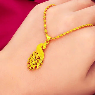 Peacock Gradient Gold Pendant Necklace - Epictzar Intl.