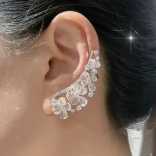 Fashion Small Flower Earring with Cuff