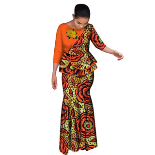 Traditional Wedding Party 2Pcs Maxi Skirt Set