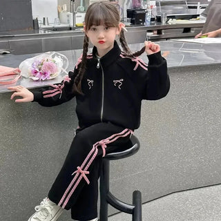 Fashionable Sporty Girls Suit Set Children's Spring Autumn New Style Casual 2-Piece Set For Girls Kids