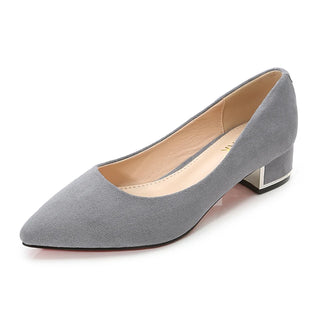 New Women's Elegant Casual Office Red Black Shoes Ladies Thick Heel Woman Slip-on Pointed Toe Fashion Dress Party Pumps E0001