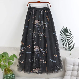 Vintage Embroidery Ethnic Style Party Skirt