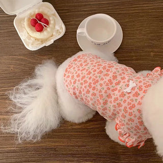 Cute Floral Flying Sleeves Puppy Vest