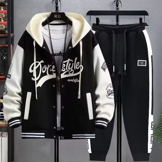 Men's Hooded Sports Tracksuit Set