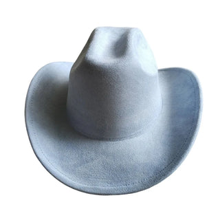Suede Leather Cowboy Fedora Hat
