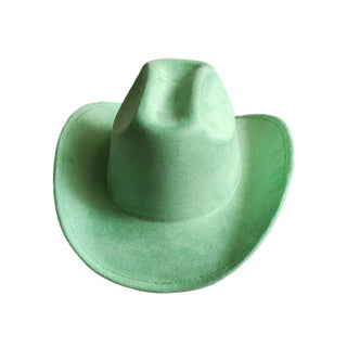 Suede Leather Cowboy Fedora Hat
