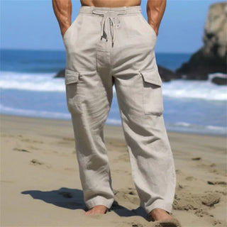 Men's Linen Multi-Pocket Cargo Pants