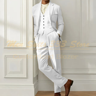 High Quality Single Breasted 3 Pcs Pants Suits