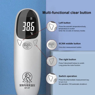 Pet Thermometers For Dogs Dog Tech Supplies Puppy Thermometers Fever Detection Device Pet Supplies High-Precision Clear Led