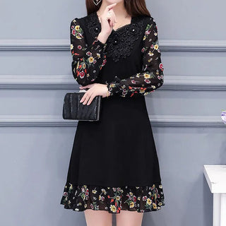 Elegant Embroidery Vintage Long Sleeve Dress - Epictzar Intl.