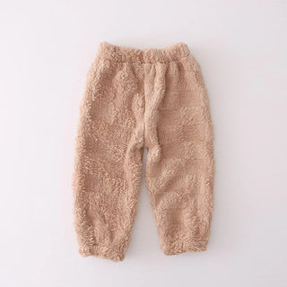 Children's Pyjama Sets Girls Fleece Suit Boys Thickened Top Pants 2Pcs Winter Warm Cartoon Outfits Autumn Baby Casual Sleepwear