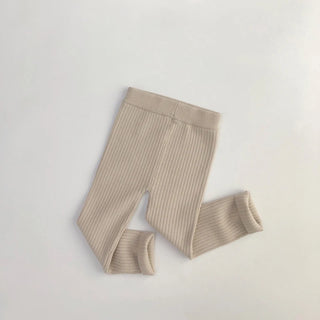 MILANCEL 2024 Autumn Winter High Elastic Knitted Kids Sweater Pants Skinny Solid Toddler Boys Girls Leggings Trousers for 1-6y