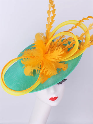 Burgundy Millinery Caps Headbands Accessories Imitation Sinamay Derby Cocktail Hat Women Bridal Hair Fascinator Feather Fancy