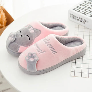 Cute Cartoon Embroidery Round Toe Slippers