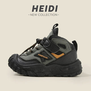 PU Leather Sport Shoes For Children Trend Fashion Boy's Sneakers Ergonomics Soft-soled Kid's Sneakers Autumn Running Shoes