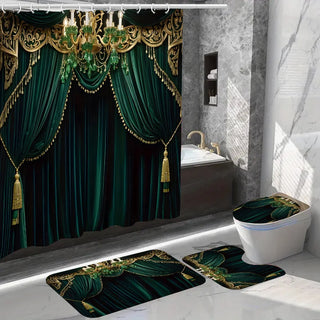 Luxury Velvet Shower Curtain Set