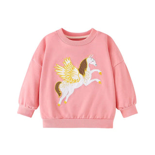 Jumping Meters 2-7T Girls Sweatshirts Rainbow Butterfly Girls Cute Toddler Kids Clothing Autumn Spring Sport Baby Hooded Shirts