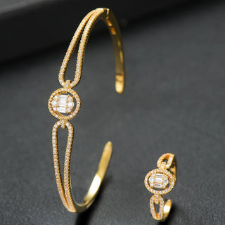 GODKI Luxury Trendy Saudi Arabia Bangle Ring  Jewelry Sets For Women Wedding Party Indian Dubai brincos para as mulheres 2023