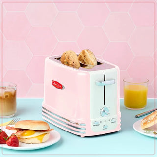 Vintage Design Retro Wide 2-Slice Toaster