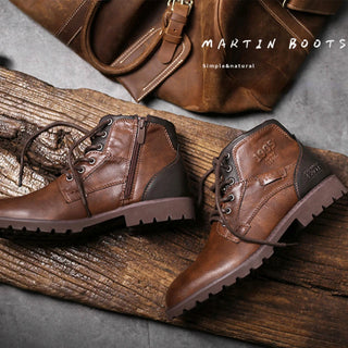 Handmade Men Ankle Boots Luxury retro Men's Motorcycle Boots High Quality Outdoor Shoes Work Shoes British Style Men Boots 2024