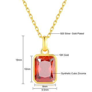 Women Real 18k Gold Rectangle Pendant
