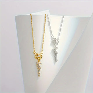 Trendy Rose Moissanite Elegant Pendant