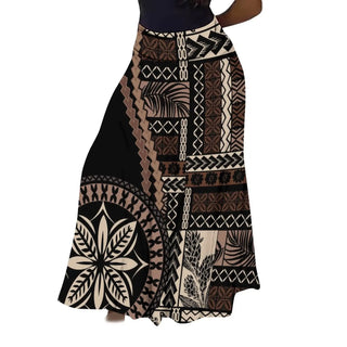 Floral High-Waisted Fluffy Maxi Skirt